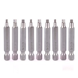 Gasea 3 Sets 2" Magnetic Square Head Screwdriver Bits 1/4" Hex Shank Square Drive Bit Set, SQ1 SQ2 SQ3, S2 Steel