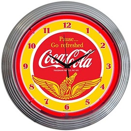 Neonetics Drinks Coca Cola Wings Neon Wall Clock, 15-Inch