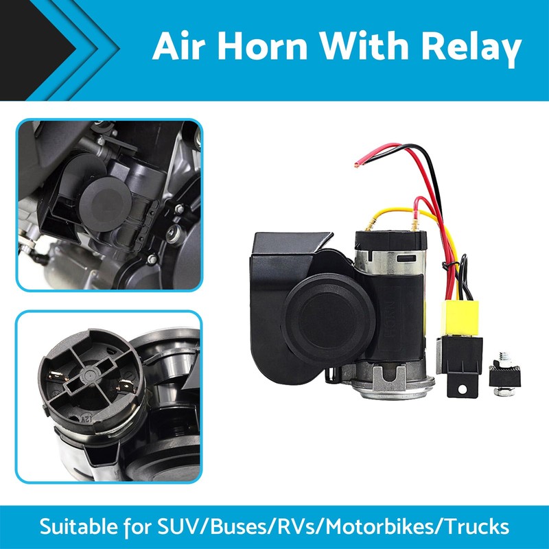 MAX COOL Car Air Horn 12V Nautilus Compact with Compressor