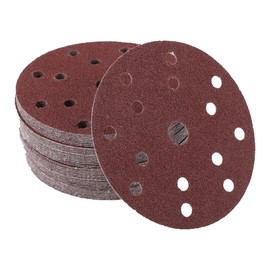 VekAuto 50 Stk. Schleifscheiben, 6" 15 Löcher 40 Körnung Klett-Schleifpapier Universal für Metall, Holz, Automobilreparatur Haltbarkeit Aluminiumoxid-Papierbasis Rot