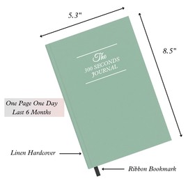 Gratitude Journal – 300 Seconds Daily Reflection with Prompts for Mindfulness, Self Care & Positive Thinking, 5 Minute Guided Journal Green Edition for Women & Men