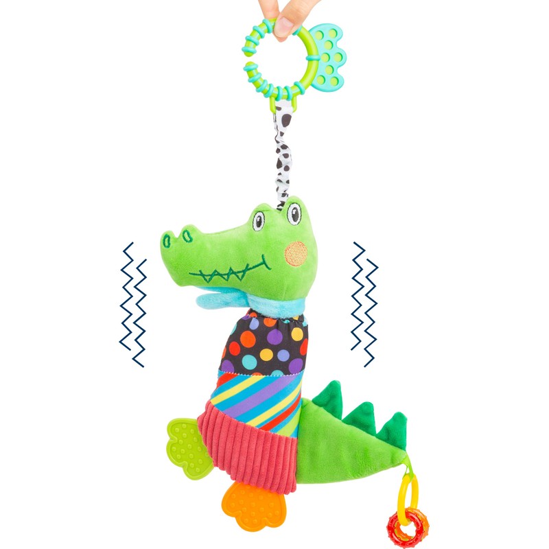 small foot 11423 Plush Crocodile Rattle Toddler Toy Educational Toy