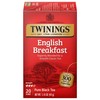 Twinings English Breakfast Black Tea Individually Wrapped Bags, 20 Count