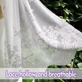 PMELCXD White Half Curtains Kitchen Lace Layer Curtains, Rod Pocket Bistro Curtains Kitchen Bathroom Curtains, Solid Color Curtains, W130xL41cm