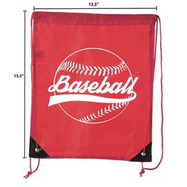 Mato & Hash Boys Drawstring Backpack Baseball Bags 1-10 Pack Bulk Options Red CA2500Baseball S2