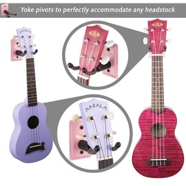 String Swing Ukulele Wall Mount Stand for Mandolin Ukele Banjo – Concert Pineapple Soprano Tenor and Baritone Compatible – Safety Home or Studio Accessories without Case – Pink PCC11UK