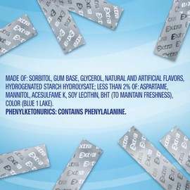 Extra Extra Gum Peppermint Chewing Gum, 15 Pieces (Pack of 10)