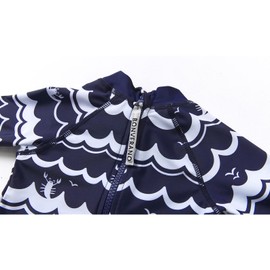 Baby Boys Swimsuits One Piece UPF 50+ Sun Protection Zip Sunsuits Rash Guard (Wave, 6-9 Months)