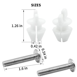Toilet Seat Bolts & Screws for Kohler 1133024 1239016 Hardware Pack Enhances seat Stability - 2 Pack