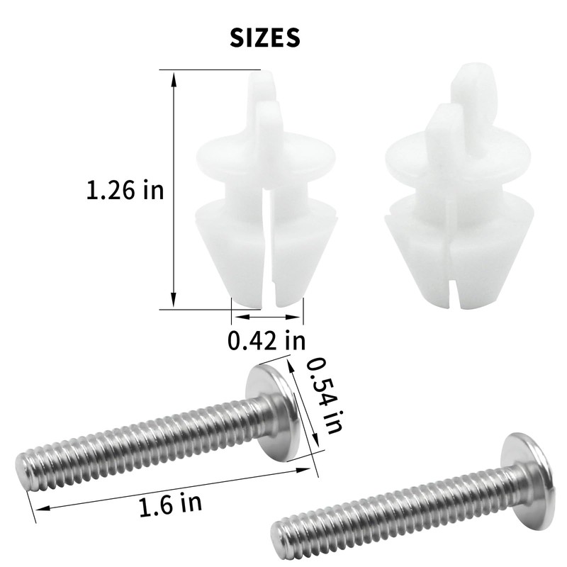 Toilet Seat Bolts & Screws for Kohler 1133024 1239016 Hardware