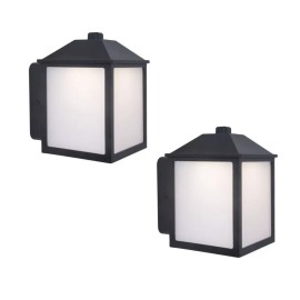 Project Source, 2 Pk - LED Outdoor Small Lantern Wall Light | Matte Black
