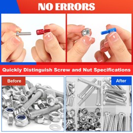 SBGGRL 44 Pcs Thread Gauge SAE and Metric, Nut and Bolt Thread Screw Checker Tool Set, Universal Standard Inch & Metric Hole Sizing Measuring for Quickly Identify and Verify with Storage Case