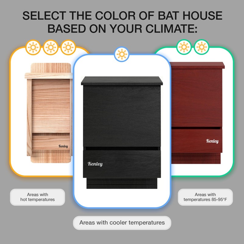 Kenley Bat House - Large Outdoor Bat Box Shelter with