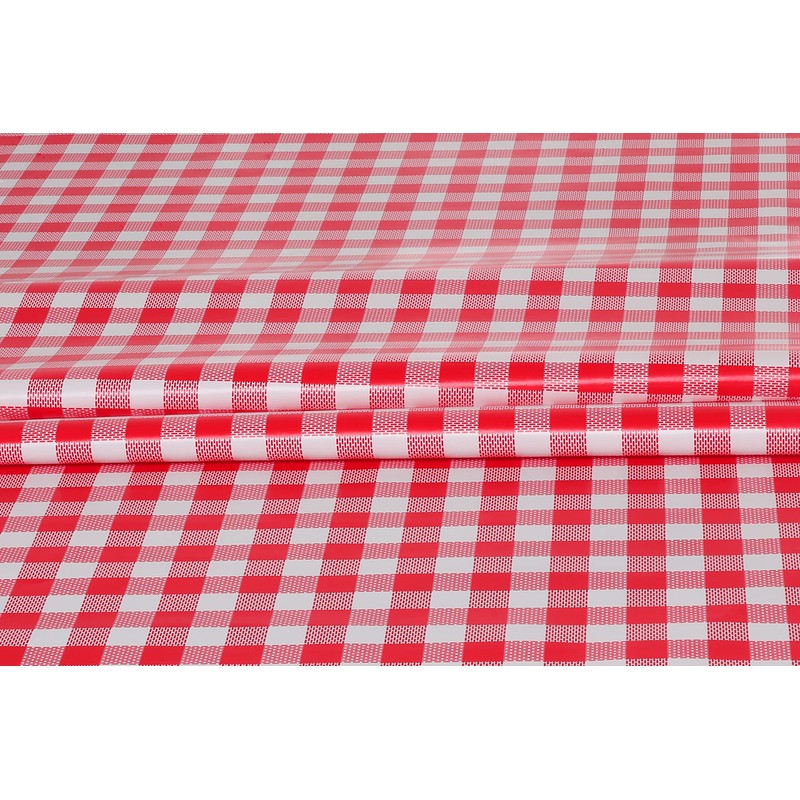 Oilcloth Tablecloth Washable Square 140 x 240 cm Checked Red