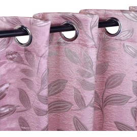 Superior Blackout Curtains, Room Darkening, Bedroom, Drapes, Kitchen, Living Room Window Accents, Sun Blocking, Thermal, 2 Pack, Leaves Blackout Curtains, Set of 2, 36" x 63", Blush