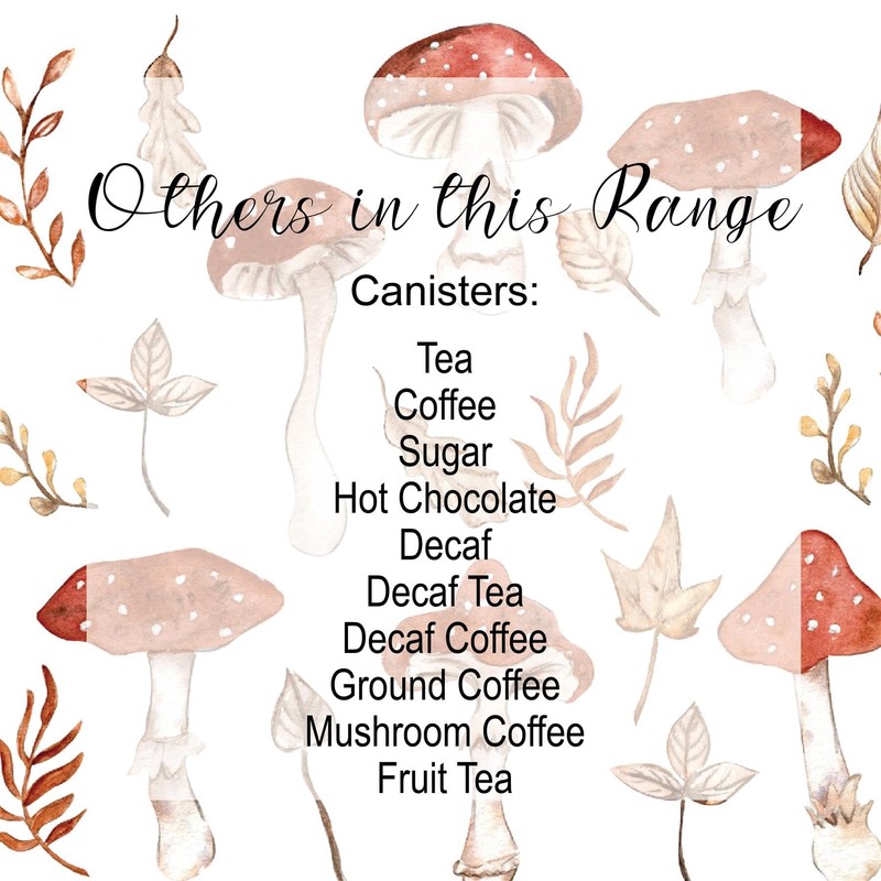 Purely Home Watercolour Mushrooms Tea Storage Canister - Autumnal Leaves