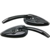 MotorToGo CNC Black 3D Skull Tear Drop Motorcycle Mirrors for