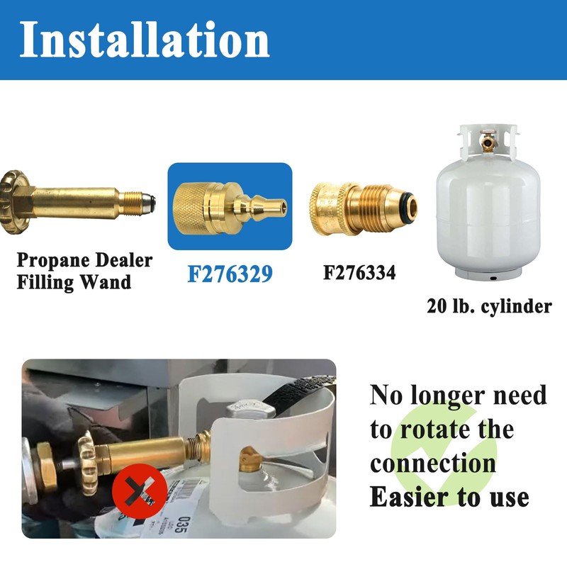 Alsoyixia F276329 Propane Cylinder Fill Plug, 7/8" Female POL, for