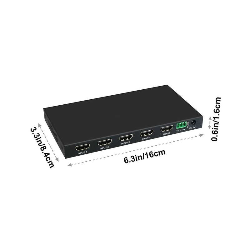 EMEBAY - Digital HDMI 4x1 1080P Quad Multi-Viewer Seamless Switcher