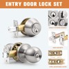 Probrico 3 Pack Exterior Door Knob and Single Cylinder Deadbolt