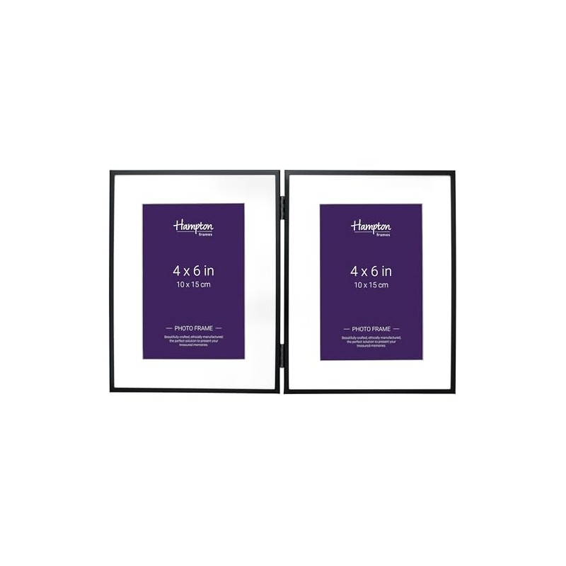 Hampton Frames MADRID Narrow Profile Photo Frame Matt Black Hinged