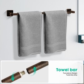 Ntipox 5 Piece Antique Bathroom Hardware Accessories Set Oil Rubbed Bronze,24 Inch Towel Bar Set,Towel Rack Set,Bathroom Towel Holder Set