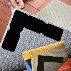 Rug Tape, 12-Piece Set of Rug Corner Grippers, Double-Sided Reusable Carpet Tape, Washable Non-Slip Rug Pads, Strong Adhesive Rug Grippers, Rug Tape for Hardwood Floors Without Causing Damage