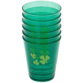 Chef Craft Select Shamrock Plastic Shot Glass, 2 Ounce 6 Piece Set, Green