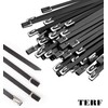 TERF® 20 Pcs Black Stainless Steel Cable Ties 290mm (11.42'')