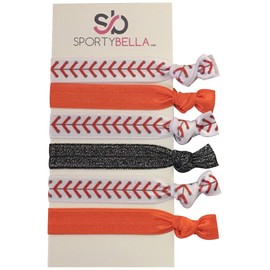 Baseball Hair Accessories, Baseball Hair Ties, No Crease Baseball Hair Elastics Set