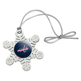 GRAPHICS & MORE Washington Capitals Logo Metal Snowflake Christmas Tree Holiday Ornament