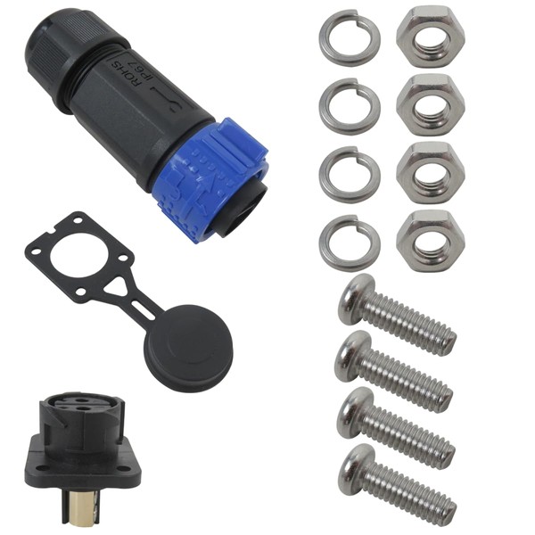 Trolling Motor Plug Receptacle Set,12V/24V/ 36V/48V Plug for Trolling Motor/Down