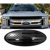 9.5" Front Grille Tailgate Rear Aluminum Overlay American Black Flag