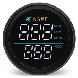 MH GPS Speedometer MPH KMH Knots with Antenna White Light NSWE Digital GPS Speed 52mm 2-1/6" AUTO Gauge for Universal Car Boat 12V/24V