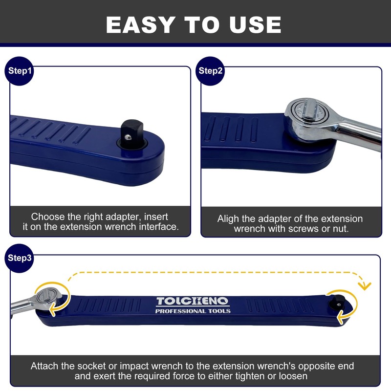 TOLCHENO Offset Extension Wrench Set, Pro Zero Offset Extension Wrench
