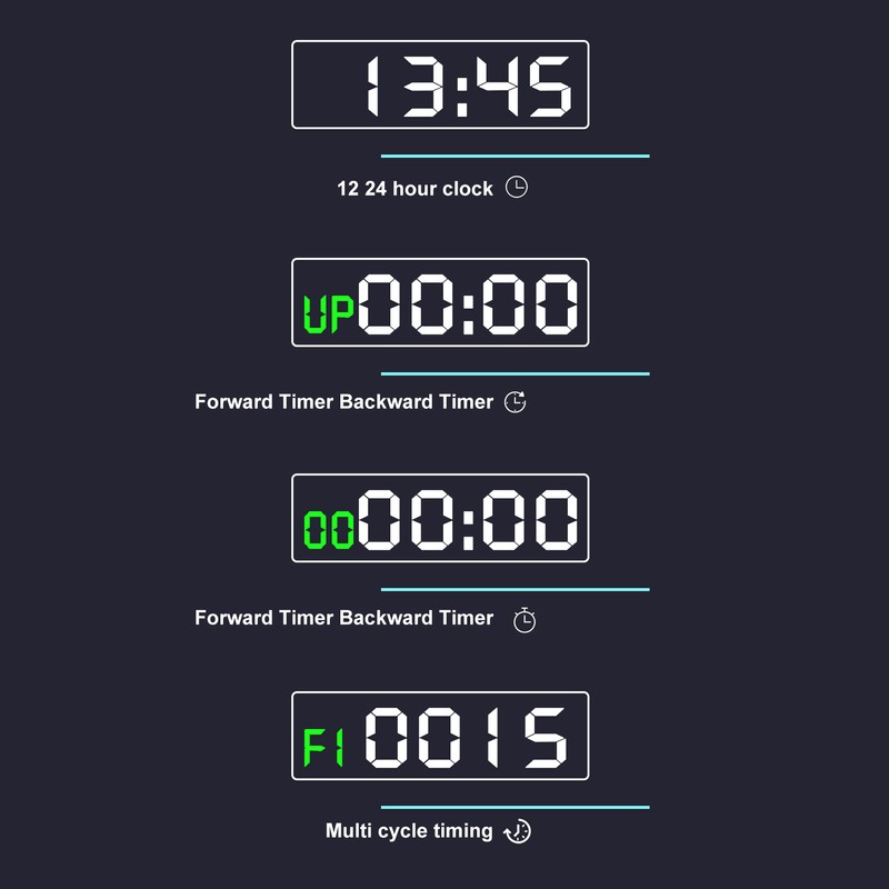 Gym Timer Portable Workout Interval Timer Fitness Clock Large Digital