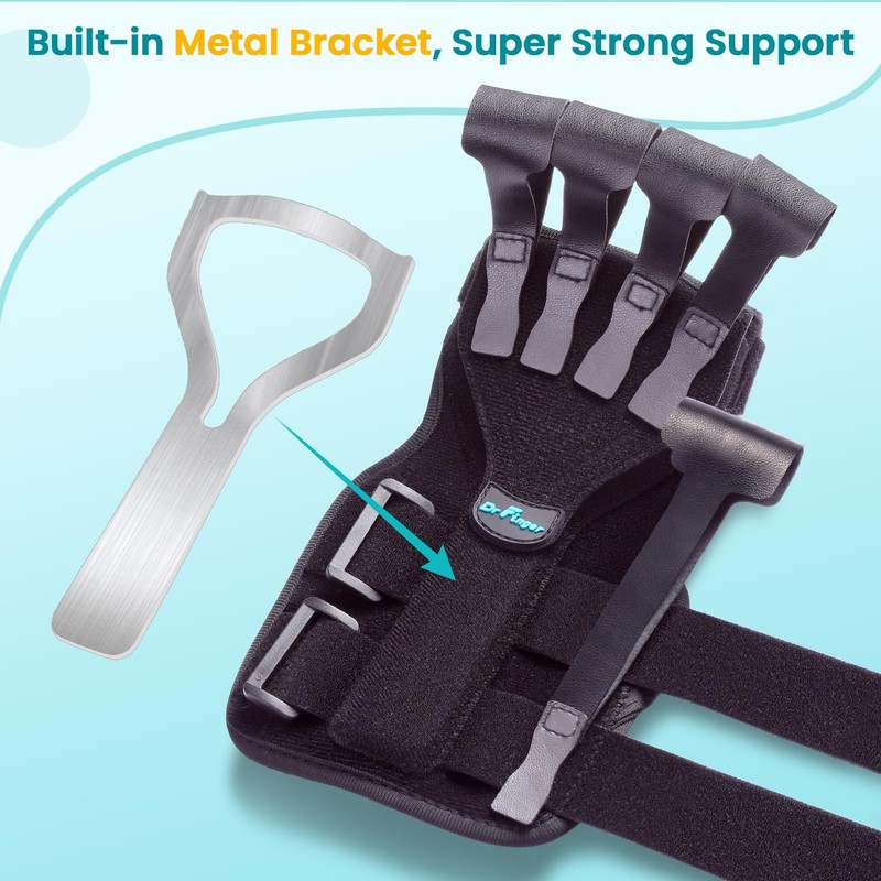 Radial Nerve Palsy Splint Brace for Wrist drop, 5 Fingers