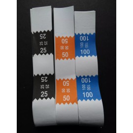 Unbranded/Generic 90 Mixed $25 $50 $100 Money Self-Sealing Straps White Saw Tooth Currency Bands