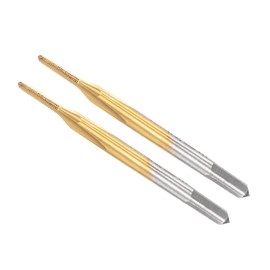 CoCud Thread Tap, M1.2 x 0.25 Thread Size 3 Straight Flutes, High Speed Steel Threading Tapping Repair Tool - (Applications: for Tapping Stainless Steel Copper Aluminum), 2-Pieces
