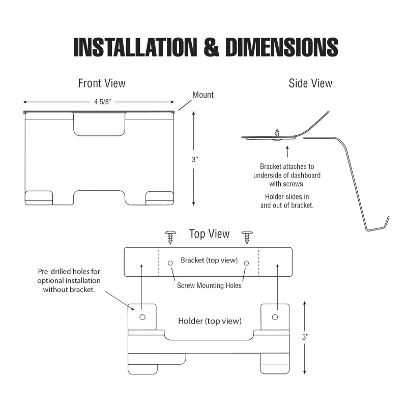 TDOG Holder for 4.5" FiTech EFI Touch Screen Controllers