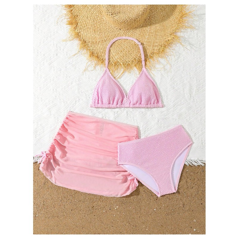 SHENHE - Traje de baño de 3 piezas para niña