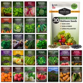 Home Garden Variety Pack – 30 Heirloom Non-GMO Vegetable, Herb & Fruit Seeds (18,500+) | Survival Seed Vault for Food Security by Survival Garden Seeds