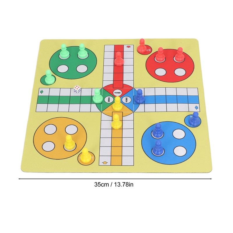 Ludo Chess Set Folding Roll Up Board Game Pad with