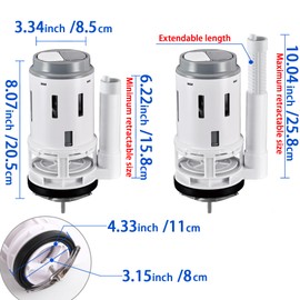 BKK HOME 3" Flush Valve Replacement Fit for One-piece Toilet Cistern Bottom Measures 8 cm for Height in 25.8 cm