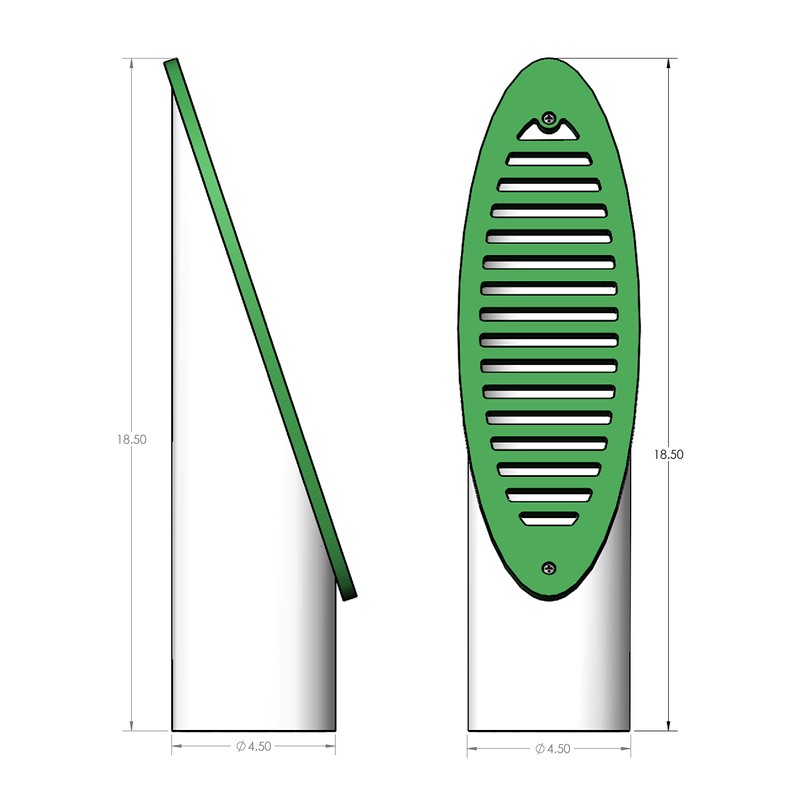 PumpSpy Yard Drain Emitter - Angled Drain Emitter for Sump