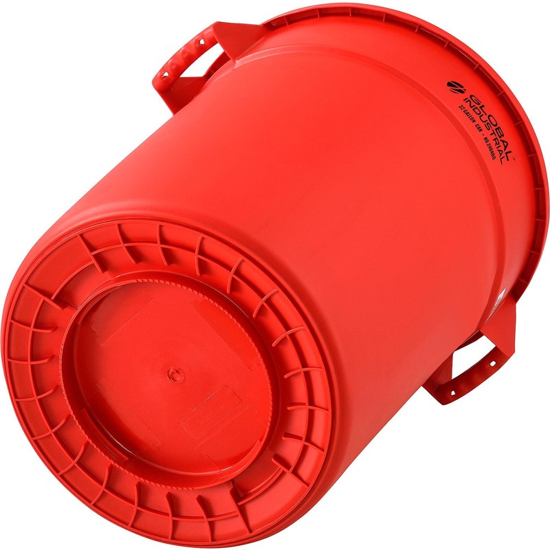Global Industrial 32 Gallon Garbage Can, Red, No Lid
