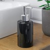 Harbour Housewares Glazed Black Ceramic Soap Pump Dispenser, 280ml