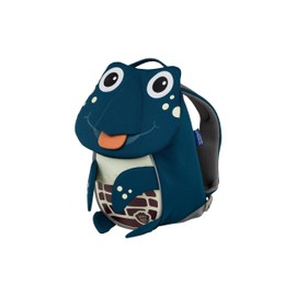 Affenzahn Little Friend Nursery Backpack for 1-3 Years Old Ergonomic Reflective Pull Tongue with Name Plate, Turtle - Petrol, One size fits all