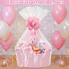 SelfTek Gift Basket Hamper Kit, Pink Rope Basket with Cellophane