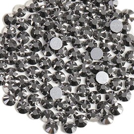 Beadsland 1440 diamantes de imitación de cristal con parte trasera plana, gemas redondas, hematita, SS20, 0.181-0.189 in